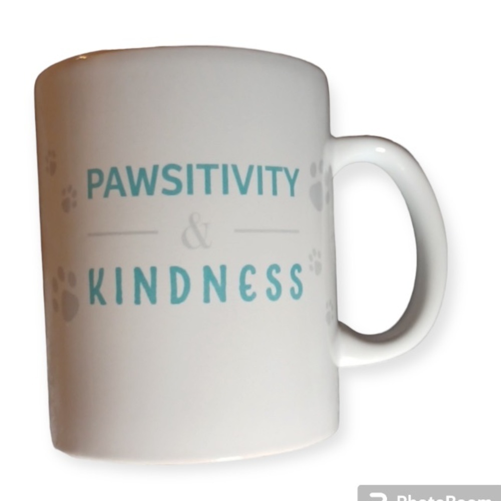 Pawsitivity & Kindness Paws Graphic Dog Lovers Latte, Coffee Drinking Mugs Set - Picture 2 of 4